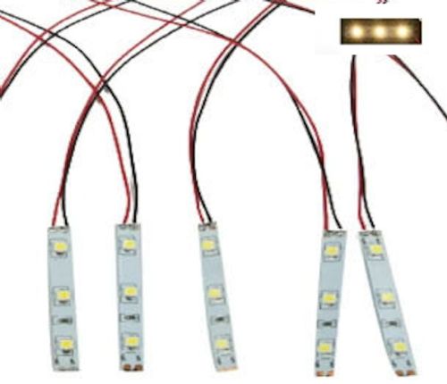 Pack of 5 Prewired LED Strips in Warm White, 50mm